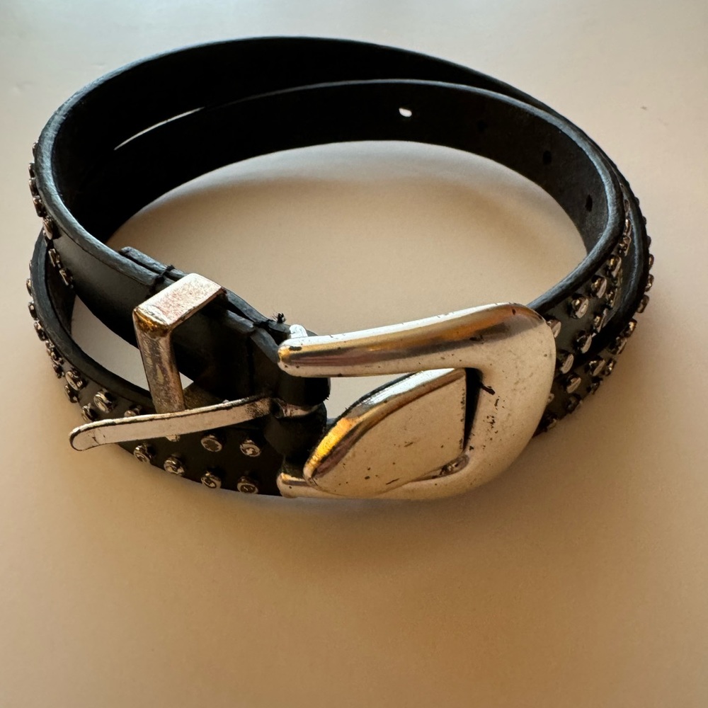 Aimee Lynn Studded Bonded Leather Belt Size S EUC